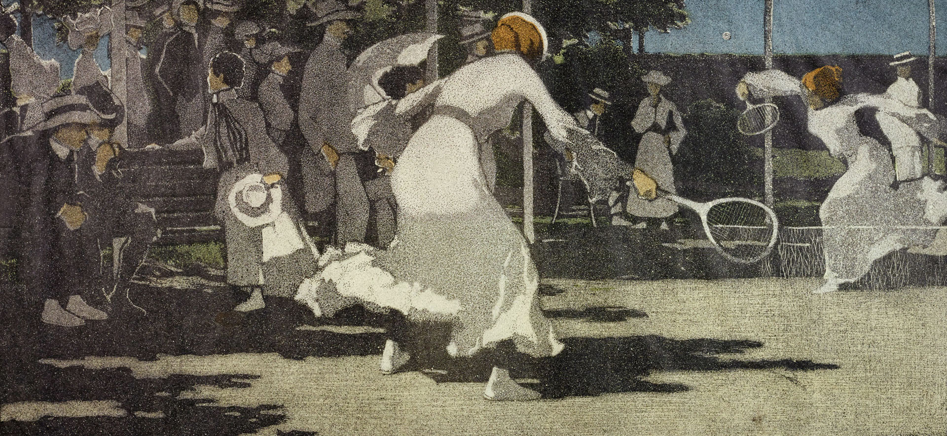 Ludwig Heinrich Jungnickel, Lawntennis (auch: Tennisspielerin, Tennisplatz) [Detail], 1905/06