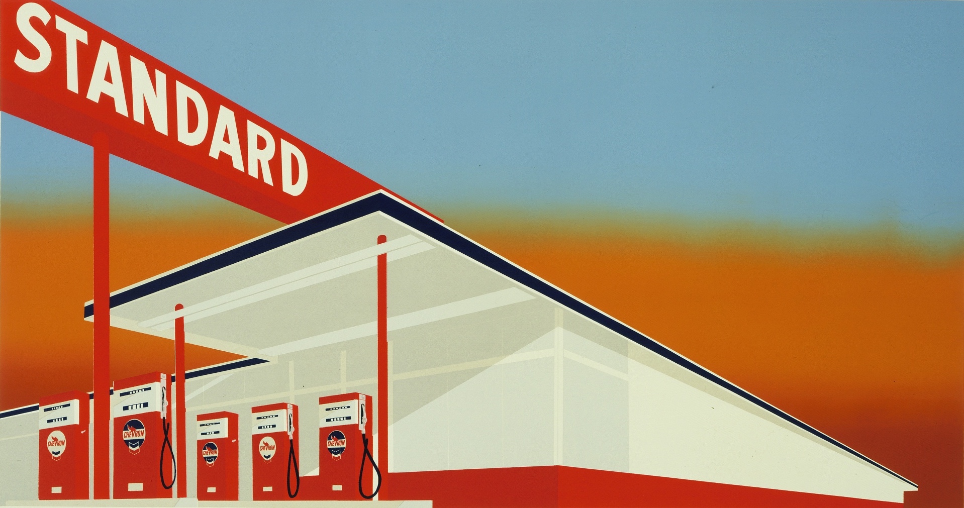 Edward Ruscha, Standard Station, 1966. The Museum of Modern Art, New York/Scala, Florence. © Ed Ruscha. Reproduced by permission of the artist