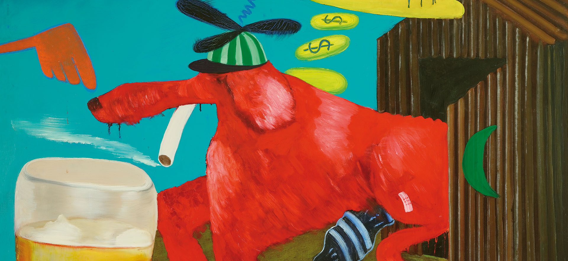 Peter Saul, Rich Dog [detail], 1963, Hall Collection, © Peter Saul, Courtesy Hall Art Foundation, Photo: Jeffrey Nintzel