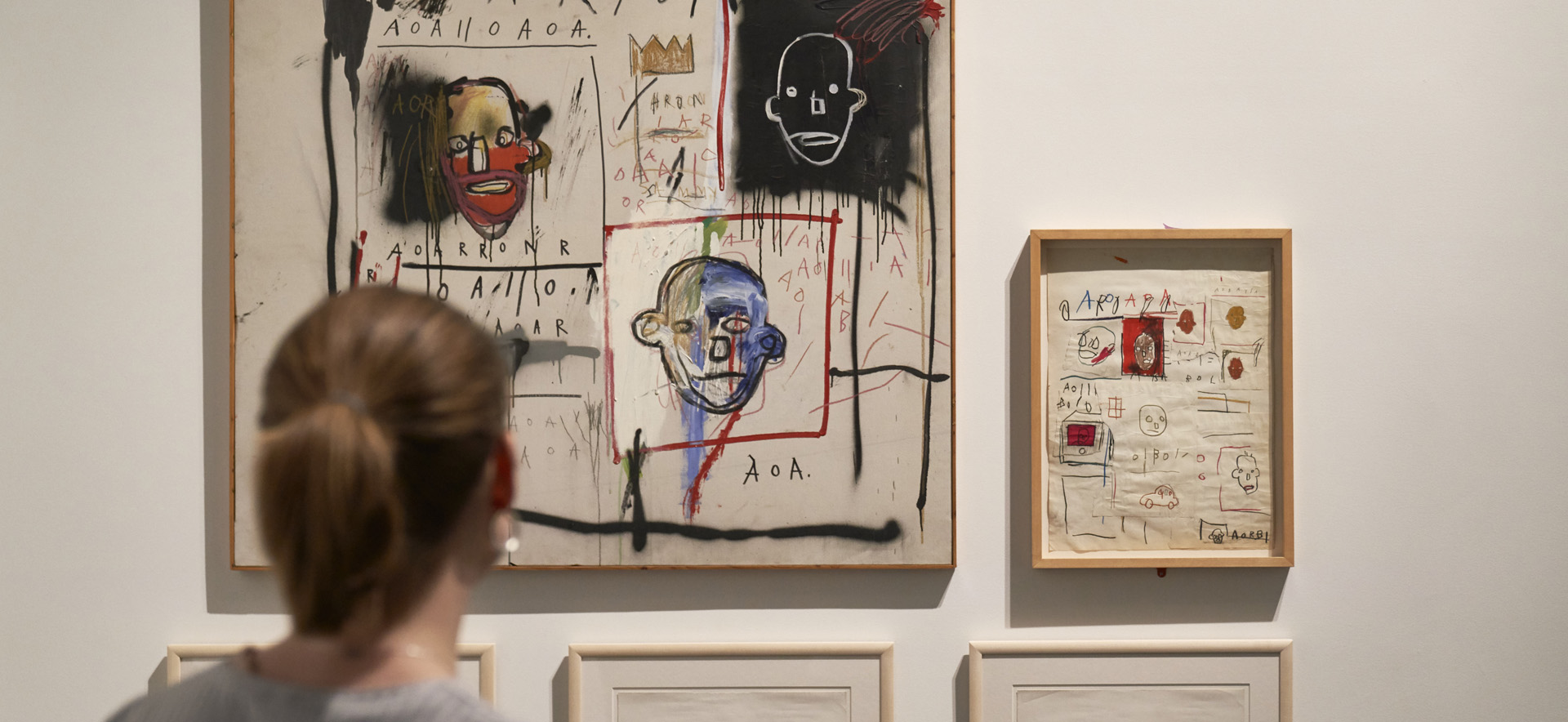 Ausstellungsansicht © Schirn Kunsthalle Frankfurt, 2018, Foto: Norbert Miguletz, Kunstwerke: © VG Bild-Kunst Bonn, 2018 & The Estate of Jean-Michel Basquiat, Licensed by Artestar, New York