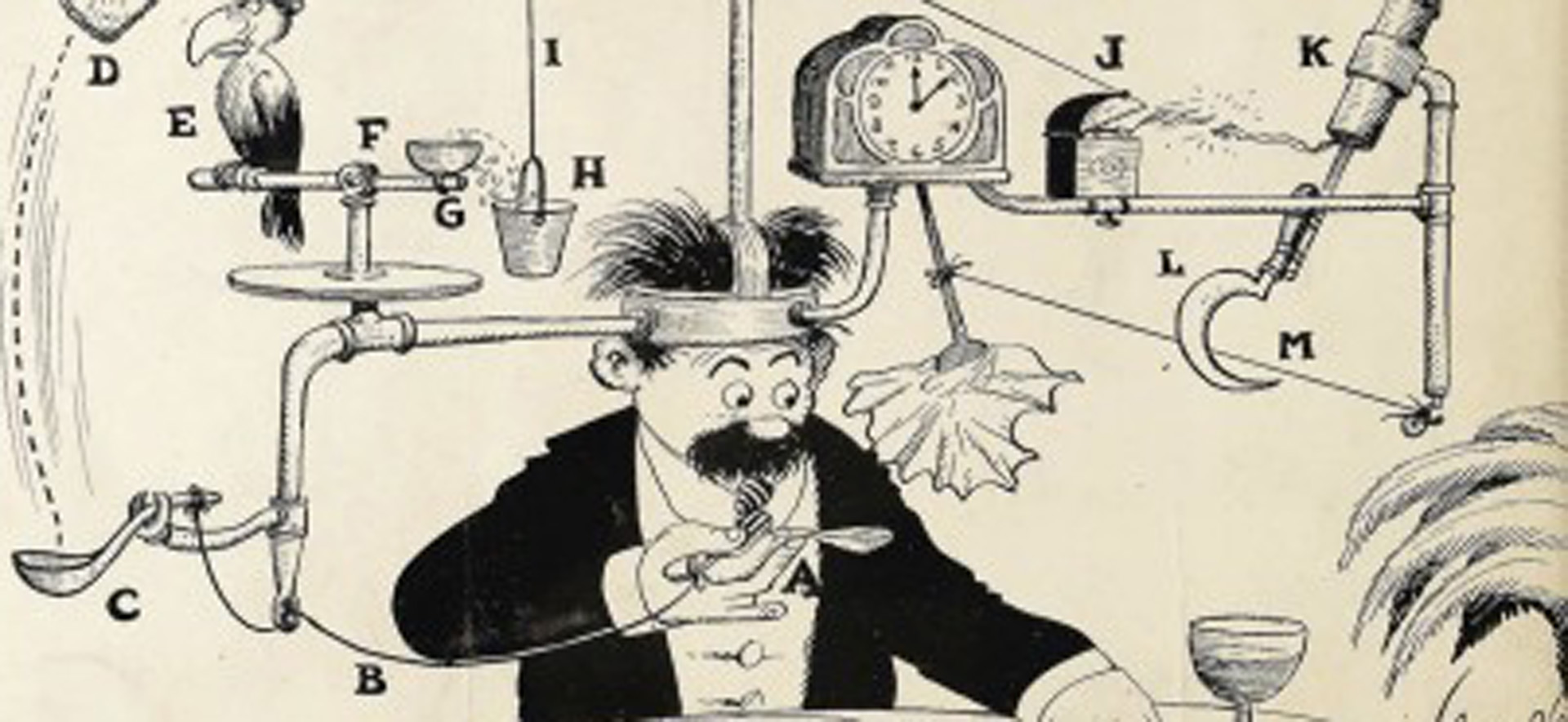 Rube Goldberg, Self-perating napkin, Image via WikiCommons