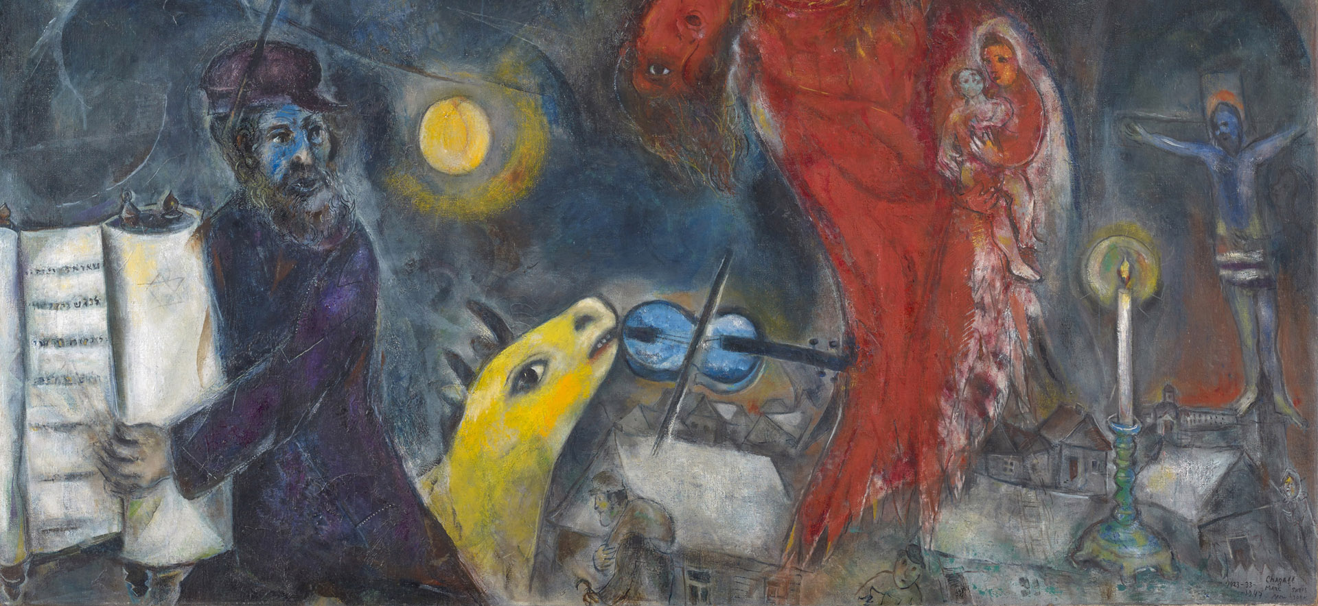 Detail: Marc Chagall, Der Engelssturz, 1923/1933/1947 © VG Bild-Kunst, Bonn 2021, Foto: Martin P. Bühler