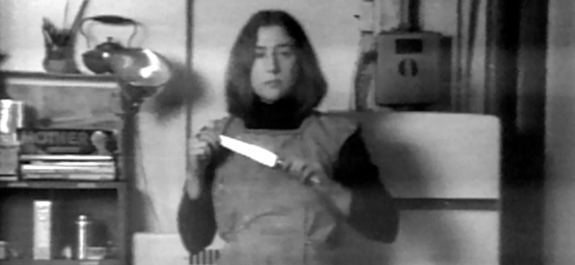 Detail: Martha Rosler, "Semiotics of the Kitchen", 1975, Filmstill, Courtesy: The Artist, Electronic Arts Intermix (EAI), New York