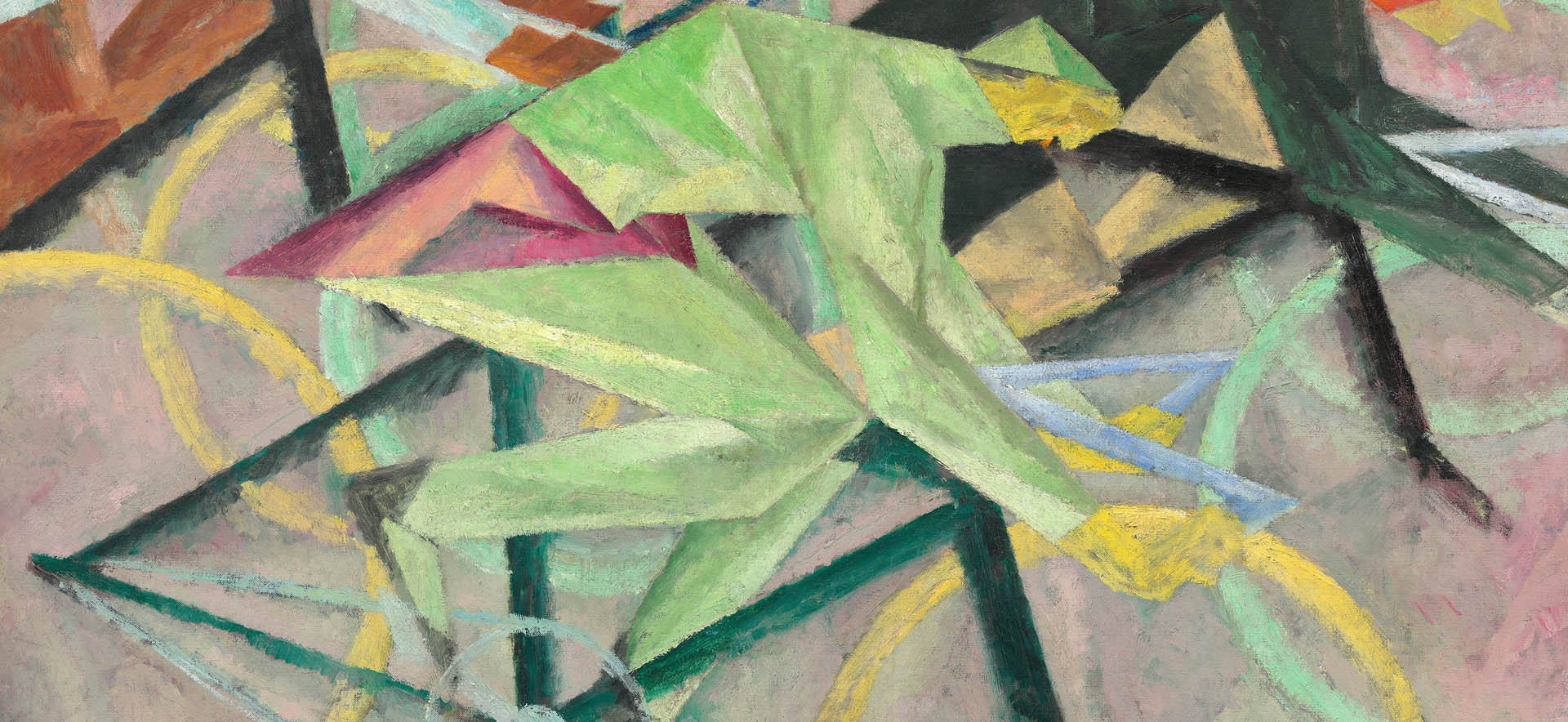 Detail: Lyonel Feininger, Die Radfahrer (Radrennen), 1912 © VG Bild-Kunst, Bonn 2023